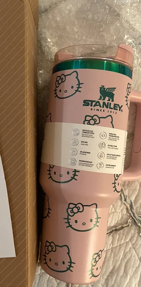 Hello Kitty 40oz Kawaii y2k Cup Tumbler Laser Engraved Graphics Light Pink NEW - Image 4 of 4