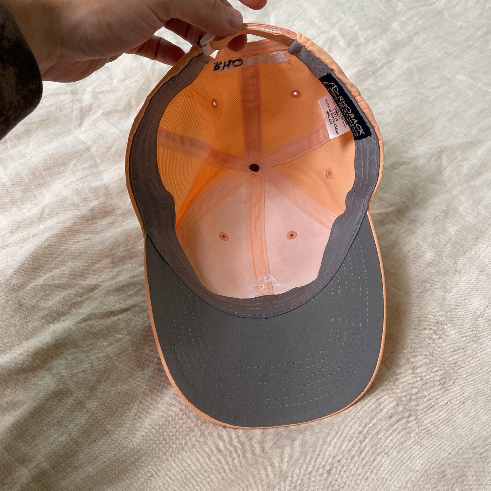 Rhoback Strapback Logo Hat Peach - image 3