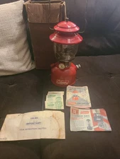 Coleman 200A Red Single Mantle Lantern, Orig Box & Paperwork, 11-70