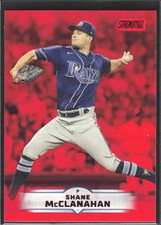 2025 Topps Stadium Club Baseball Card #151 Red Shane McClanahan TB Rays