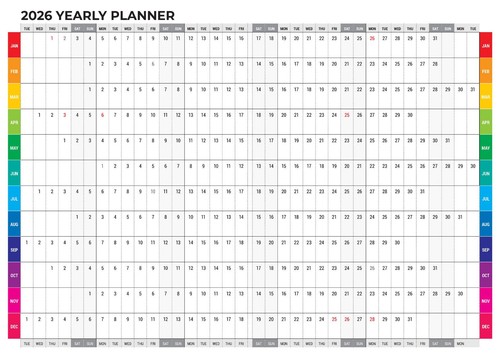 2026 Planner Everyday A4 Month to View Blue Bartel BG603 - Picture 4 of 5