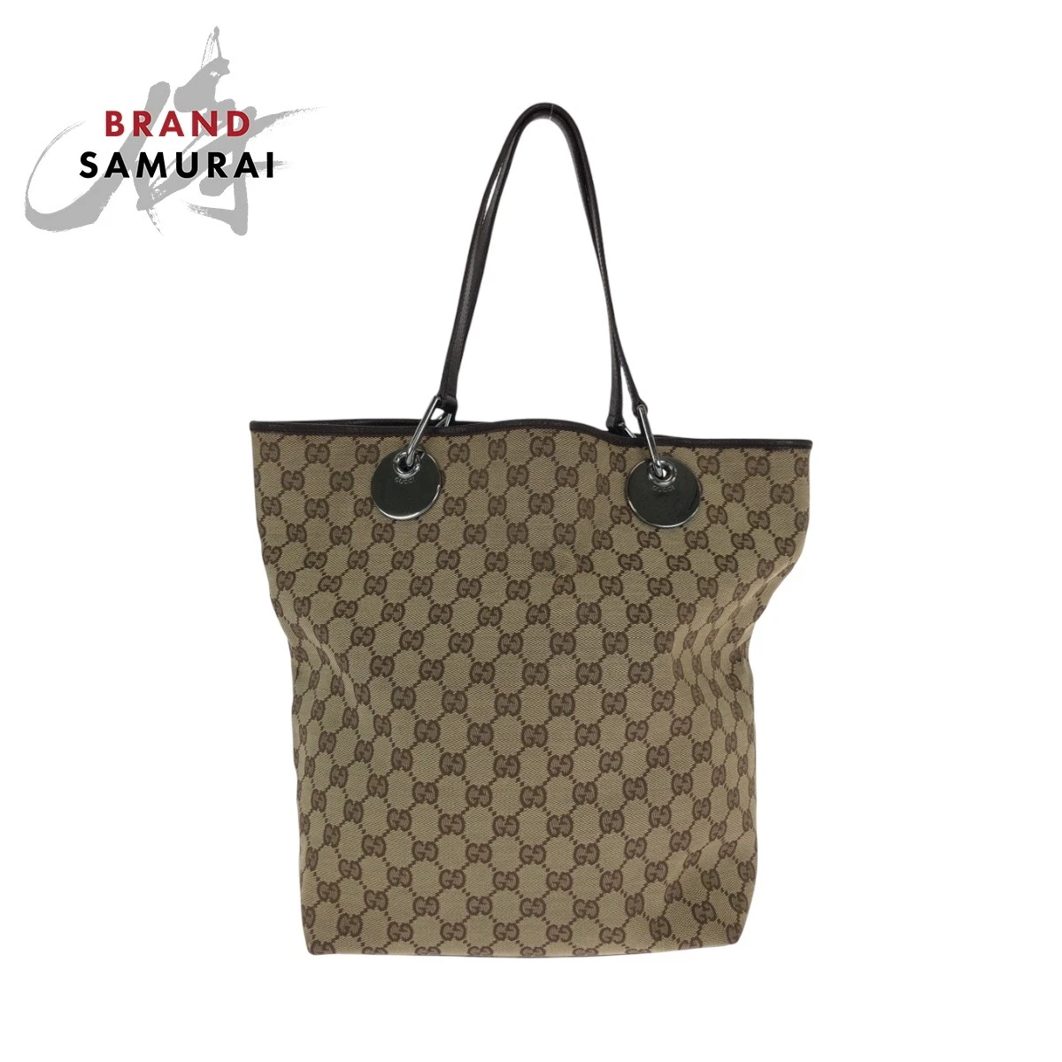 Sac fourre tout bandoulière femme GUCCI beige marron argent quincaillerie GG toile 120836 t 4