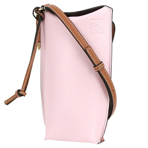 NIB Loewe Gate Pocket Bag Anagram Soft Calfskin Pink Orange Crossbody 109.30 Aut