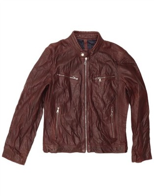 CONBIPEL Damen Lederjacke IT 54 3XL Burgund Leder Biker BJ01