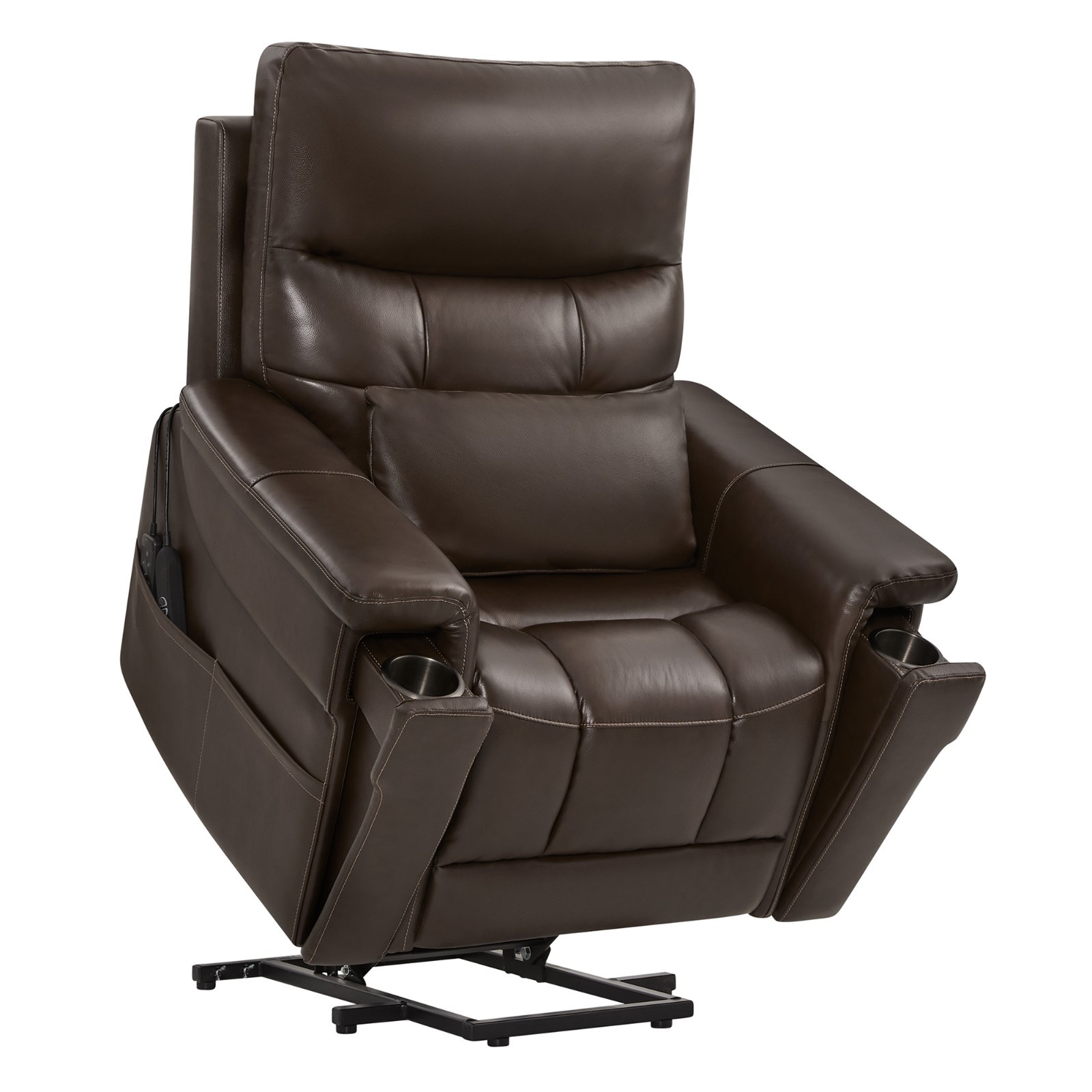 CHITA Power Lift Genuine Leather Recliner Chair for Elderly w/ Headrest&Massage