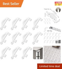 50 Plastic Curtain Tack Hooks White Curtain Rail Gliders for Window Shower Door