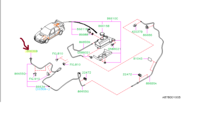 Subaru Intercooler Washer Nozzle Spray Jet 04-07 Impreza STI WRX