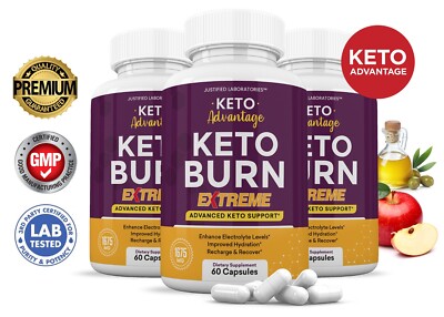 Keto Advantage ACV Pills Extreme 1675MG New Improved Formula 3 Pack