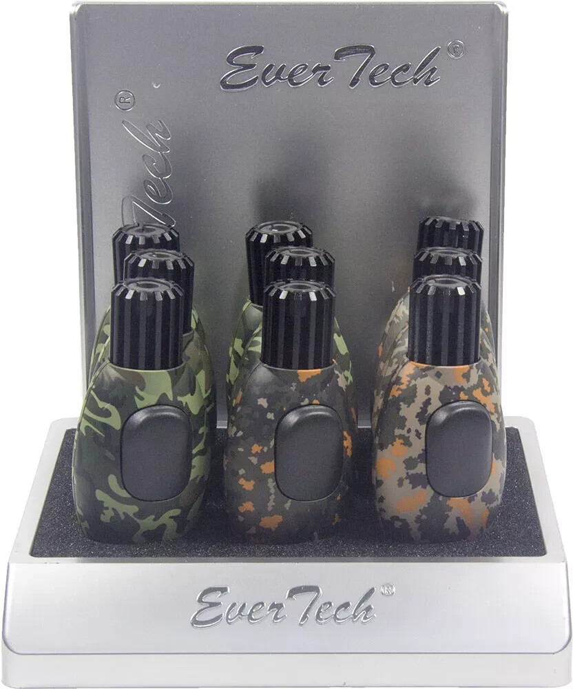 Single Jet Torch Lighter Adjustable Windproof Butane Refillable Camo Color