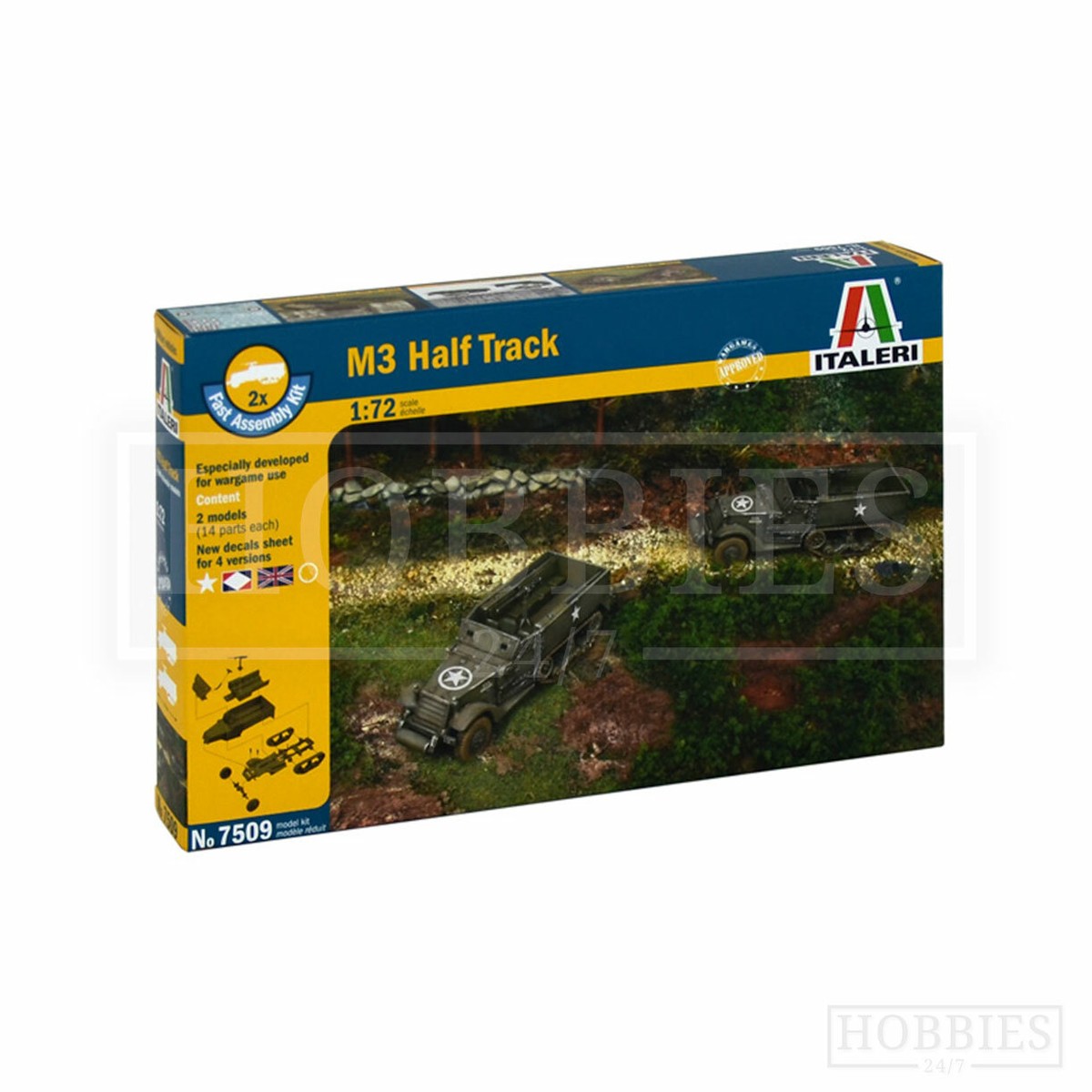 Italeri Maquette Char M1 Abrams 1:72 – Kit Complet à Monter – Pièces Ajustées, Notice Incluse – Dès 14 Ans – Modélisme Militaire