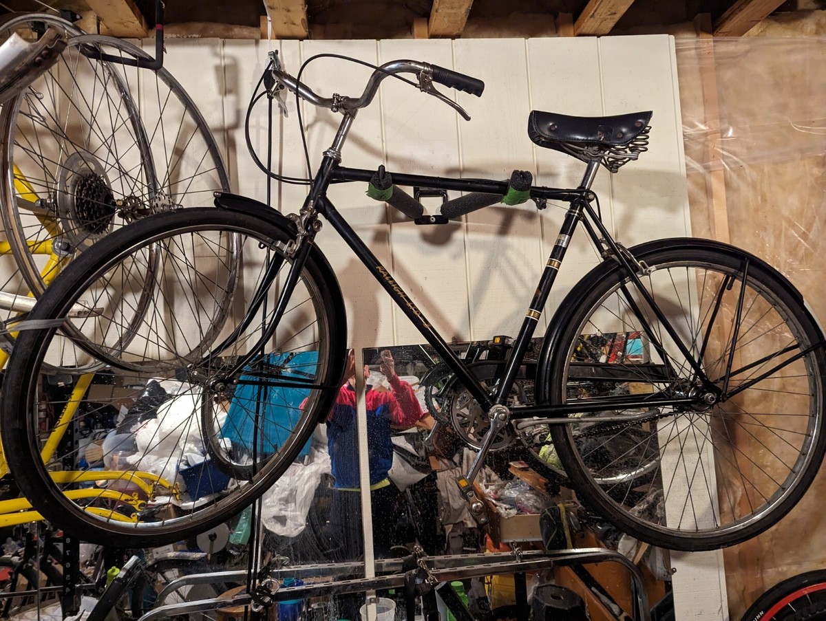 VTG Raleigh LTD-3 Speed Mens Bicycle Black Beauty England Brooks