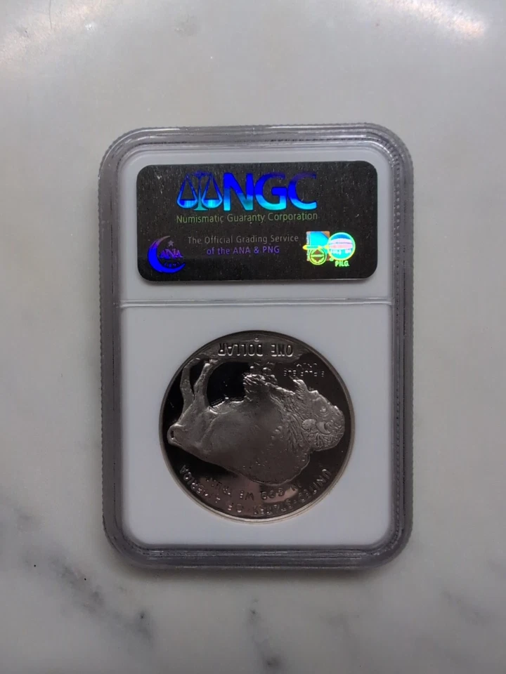 UNITED STATES 2001 P BUFFALO SILVER $1 Older NGC Holder PF 69 ULTRA CAMEO COIN - Image 4 of 4