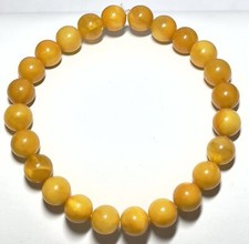 9mm Authentic Baltic Egg Yolk Amber Beads Bracelet JY3797