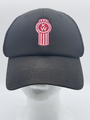 Kenworth Truckers Hat Black Adjustable Semi Cap One Size Black Red Logo