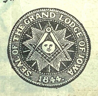 1943 A.F.&A.M. GRAND MASONS vintage masonic dues card CLARINDA IOWA Lodge No.140