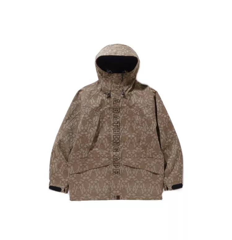 100% Authentic BAPE x Coach Snowboard Jacket Brown XL Limited Edition Sold Out