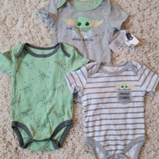 Star Wars, The Mandalorian: "Grogu" One-Piece Set Of 3 , Size Baby 6-9M, NWT