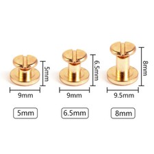 20pcs Copper Brass Rivets - Flat Head Screw Nuts For Leather Crafts & Clothing
