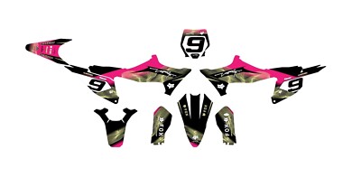 Kit Stickers Complets STARK VARG Rose Noir - Décalcomanies Vinyle Pour Moto