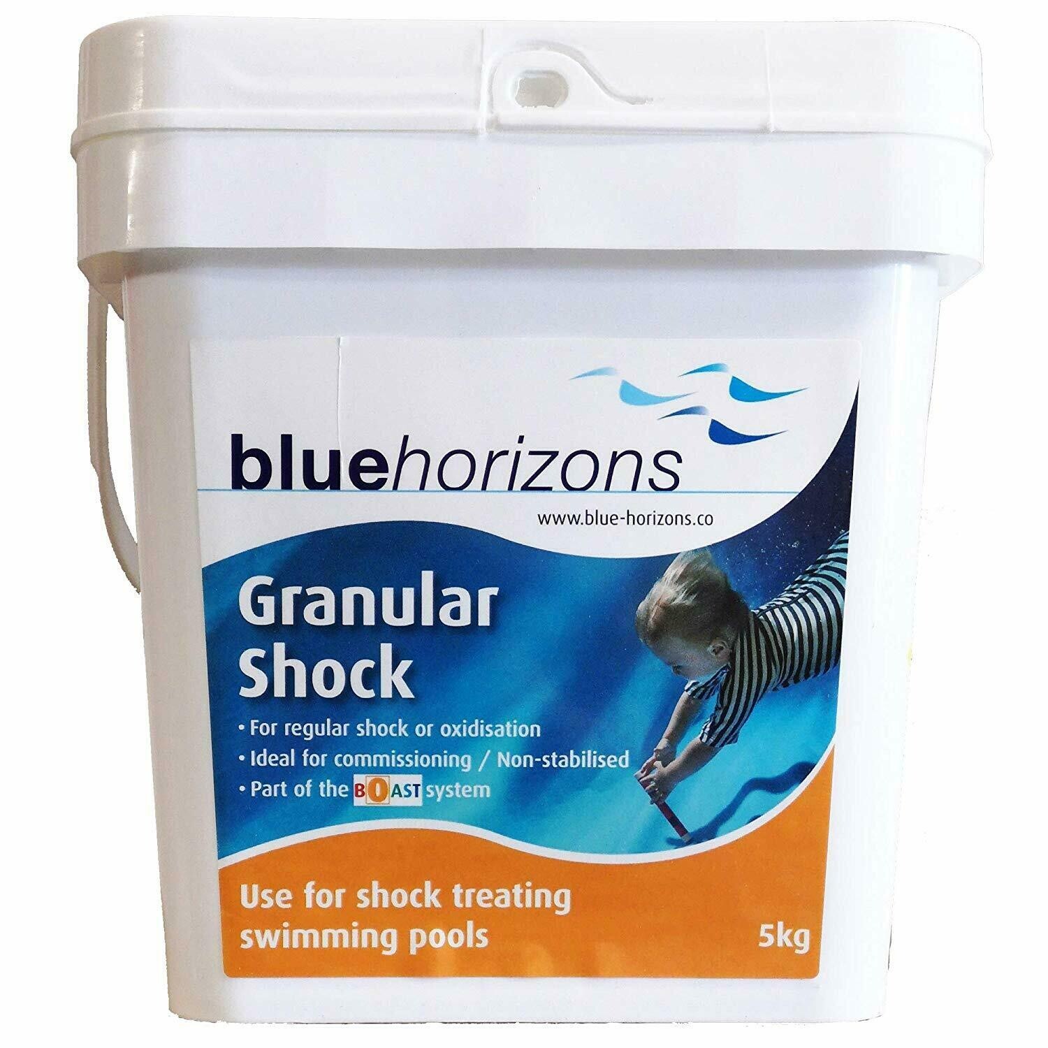 Granular Shock Blue Horizons Treatment Hot Tub Spa Swimming Pool Oxidiser 5Kg