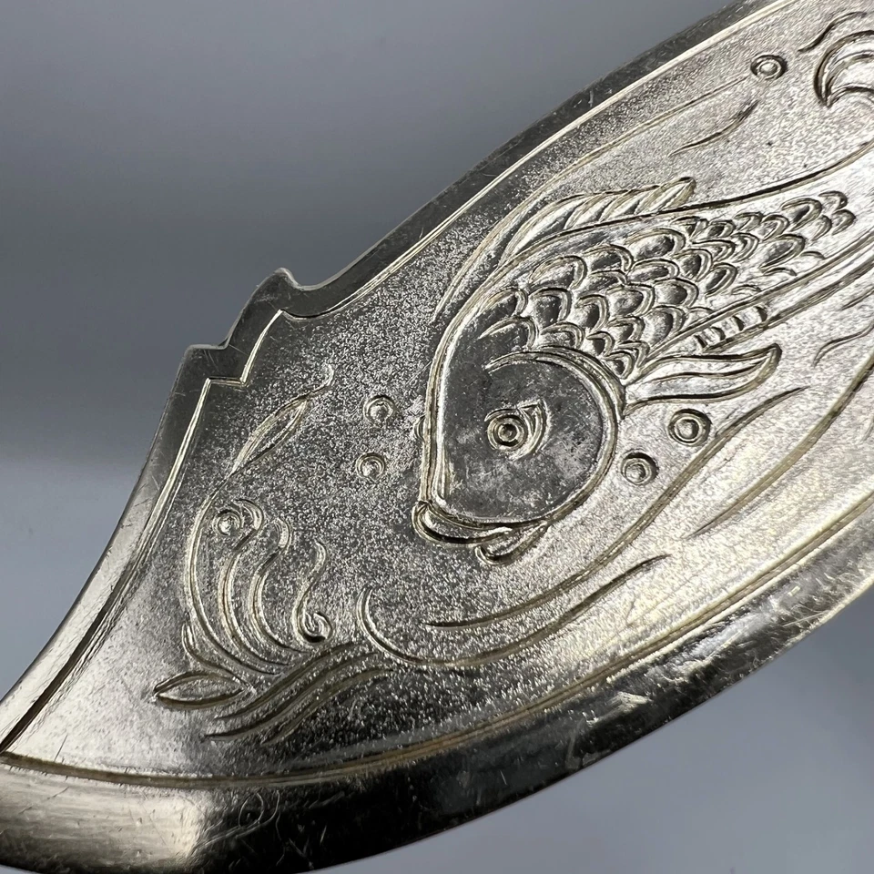 Старинный русский нож большой алюминиевый плеча гравировка пластиковая ручка 33g - Изображение 3 из 4