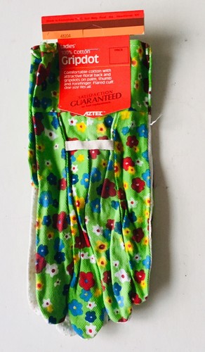 3 Pares GUANTES DE JARDÍN DAMAS 100% ALGODÓN DISEÑO FLORAL CON PUNTOS DE AGARRE EN LA PALMA - Imagen 2 de 21