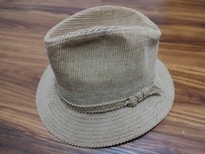 Dorfman Pacific Mens Khaki Cotton Fedora Sz M 7- 7 1/8 VTG
