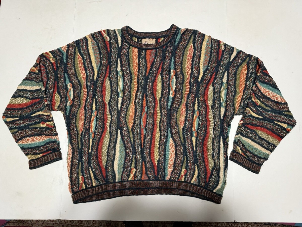 VTG Coogi Classic Sweater Mens L 3D Knit Biggie Ugly Christmas 