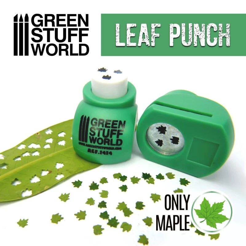GREEN STUFF WORLD Miniature Leaf Punch MEDIUM GREEN