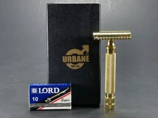 MEN DOUBLE EDGE SAFETY RAZOR SHAVING GOLD CHROME SILVER BLACK W 10B 34C OPTIONS