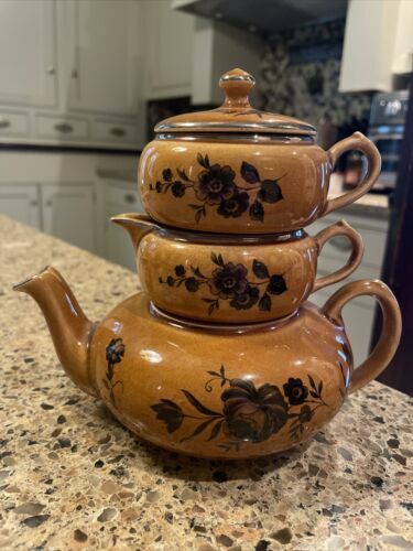 Lord Nelson Pottery Ironstone Red Roses Two Cup Individual Teapot