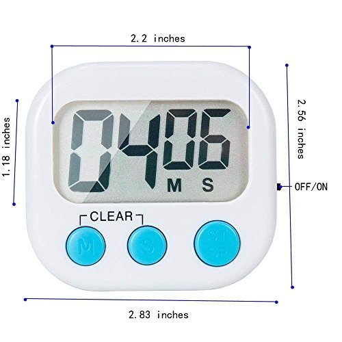 Pack Small Digital Kitchen Timer Magnetic Back and ON/Off Switch,Minute ...