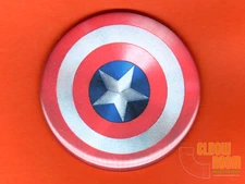 One 2.25" round Captain America shield fridge/locker magnet Marvel Civil War 