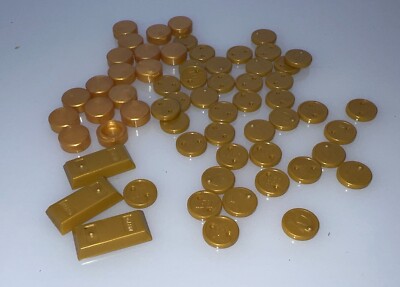 Lego Lot of 60 Gold pieces Coins and bars | eBay
