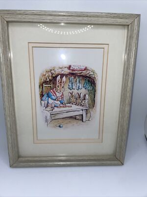 Beatrix Potter Tea and tobacco bunny rabbit print framed and matted