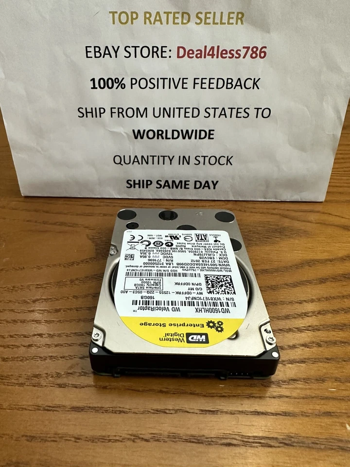 **NEW ZERO HOURS**-WD1600HLHX Original WD 160GB SATA 10K 6GBPS 2.5” Raptor Drive - Image 3 of 4
