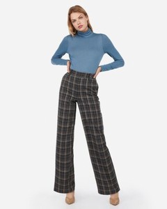 plaid high rise pants
