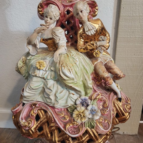 Capodimonte Figural Lamp | Vintage Italian Figurine Lamp | Large, Rare - Picture 3 of 16