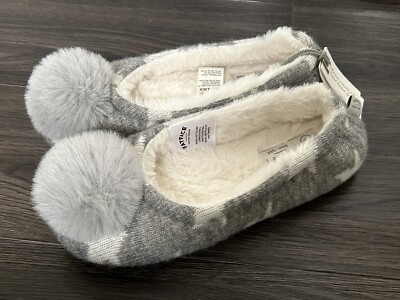 Grey Fatface Evie Pom Pom Star Ballet Slippers Size 38 UK UK