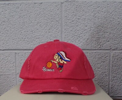 St. John's Redmen Banned Logo Embroidered Ball Cap Hat Indian Chief Brave New
