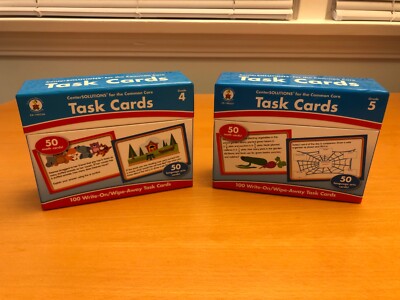 Carson-Dellosa Task Cards Learning Cards Grade 4 AND 5 - Math & Language Arts