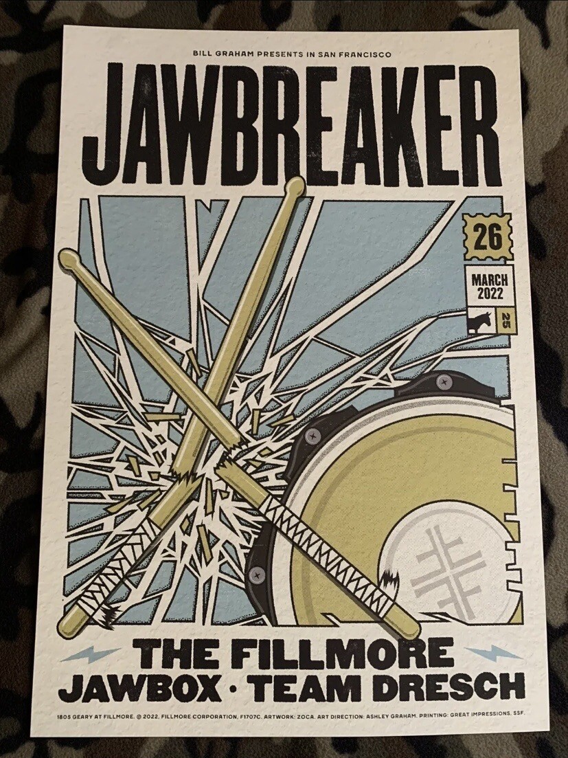 Jawbreaker / Jawbox 13”x19” Poster 3/26/22 The Fillmore In