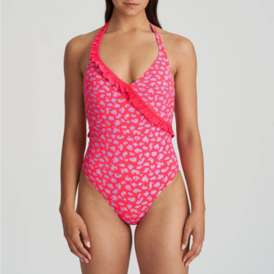 Marie Jo *La Gomera* Badeanzug Einteiler Muster pink Leo Gr. XS S L NP 140  