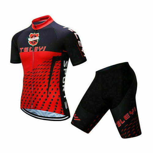Mens Cycling Outfits Jersey Regular Shorts Kits Bike Shirt Pad Pants Set Clothes - Picture 25 of 42
