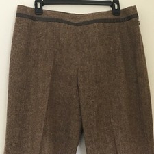 Vintage Womens Pendleton Wool Dress Pants Trousers Brown Size 14 Petite USA