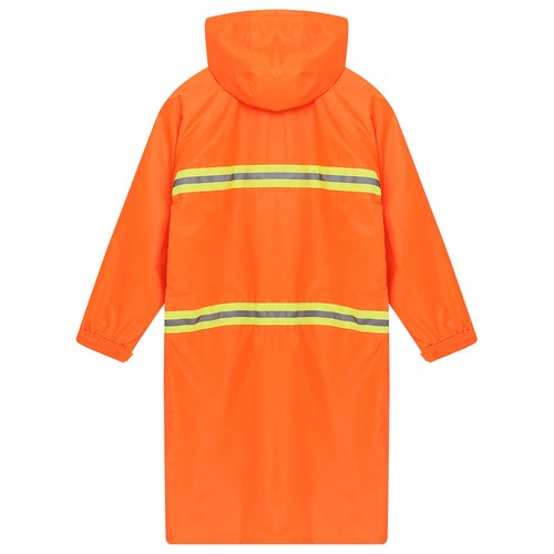 Mens Long Rain Coat Hooded Raincoats Safety Rainwear Waterproof Work Rain Jacket - Picture 33 of 41