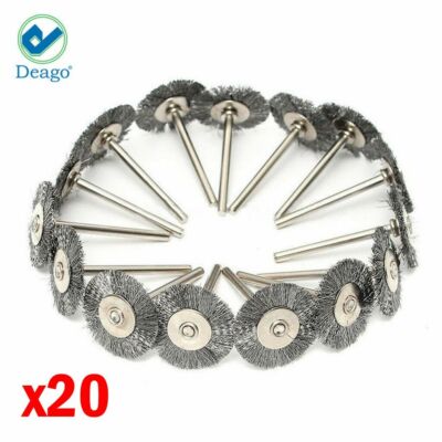 20pc Stainless Steel Wire Brush Fit Dremel Rotary Tool Die Grinder Removal Wheel