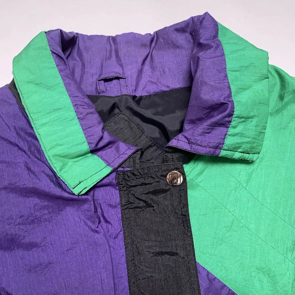 Chaqueta cortavientos Andy Johns para mujer talla L verde/negro años 80 90 vintage Foto 2 de 4