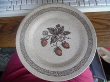 Vintage Homer Laughlin stoneware plate - 9"  wild strawberries