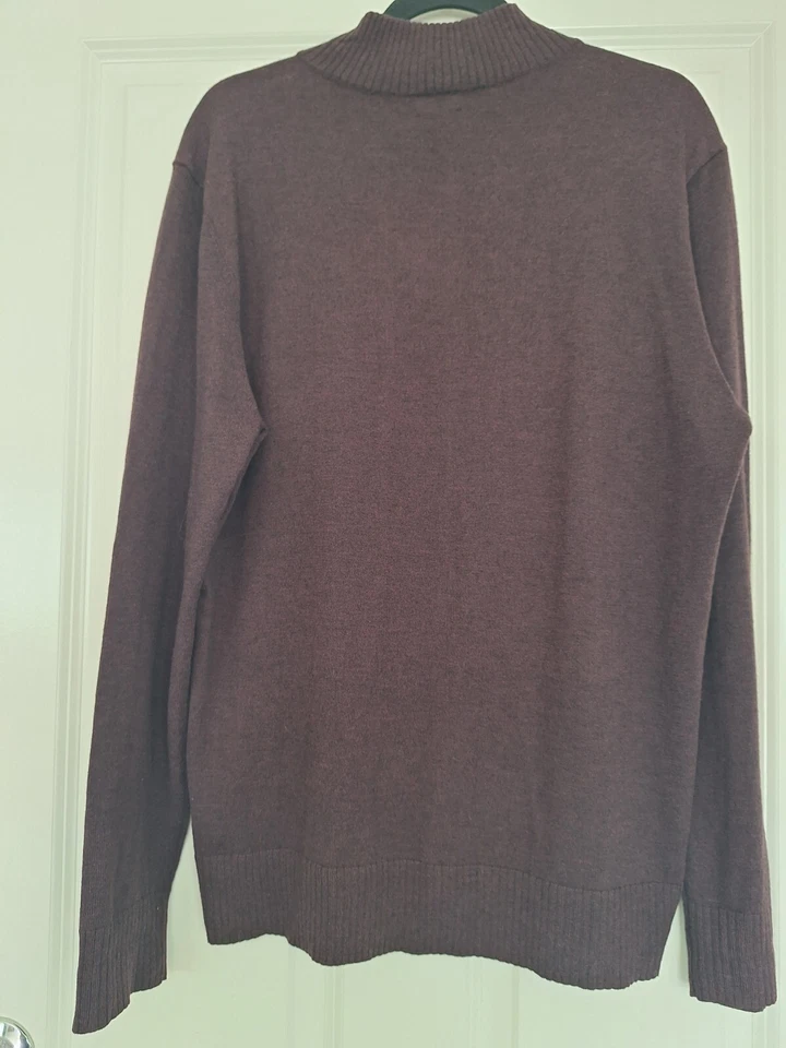 SmartWool Men Sparwood Half Zip Sweater Cherry Heather Medium - Image 3 of 4